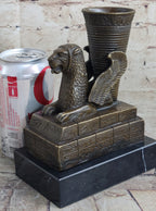 Persian Persepolis Griffon Dragon Bird Candle Holder Bronze Bookend Sculpture Statue Decor