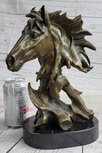 Abstract Horse Bust Bronze Statue Sculpture Modern Art Original Equestrian Decor 12" x 9"