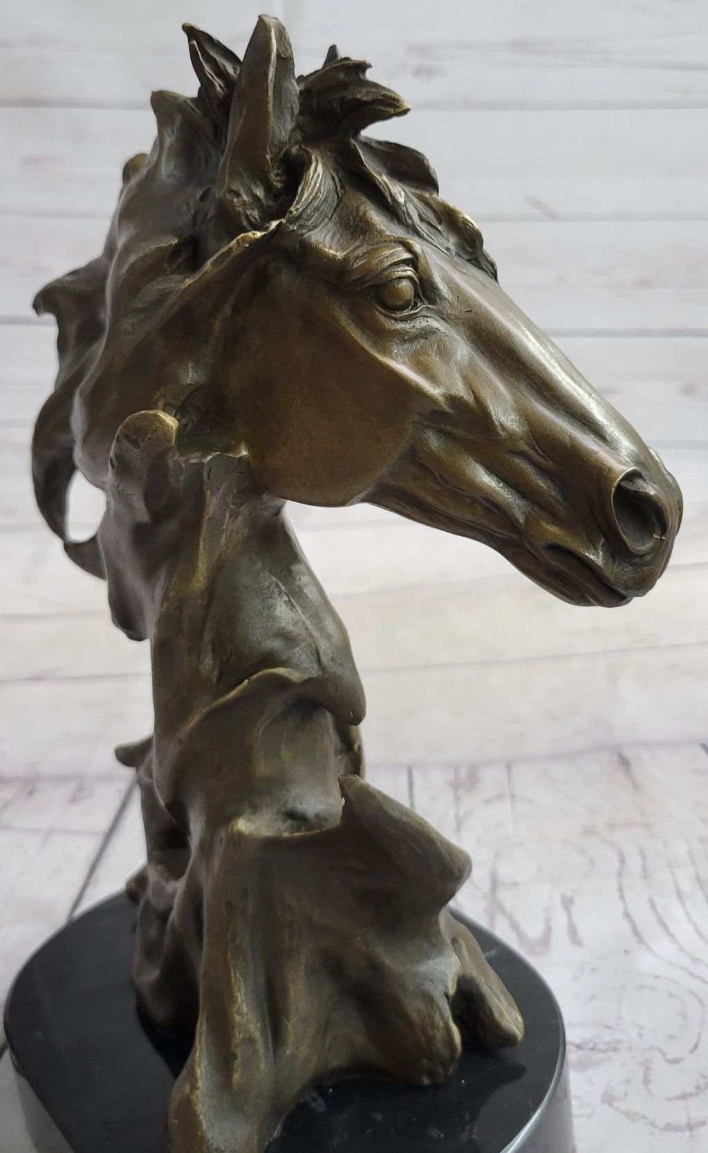 Abstract Horse Bust Bronze Statue Sculpture Modern Art Original Equestrian Decor 12" x 9"
