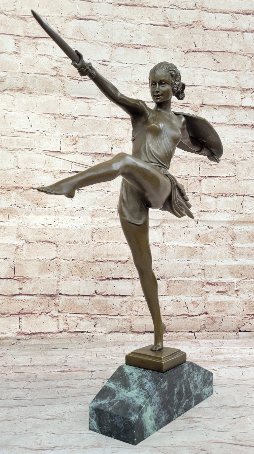 Signed Pierre Le Faguays Amazon Female Warrior Bronze Sculpture Hot Cast Figure
