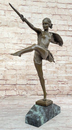 Signed Pierre Le Faguays Amazon Female Warrior Bronze Sculpture Hot Cast Figure