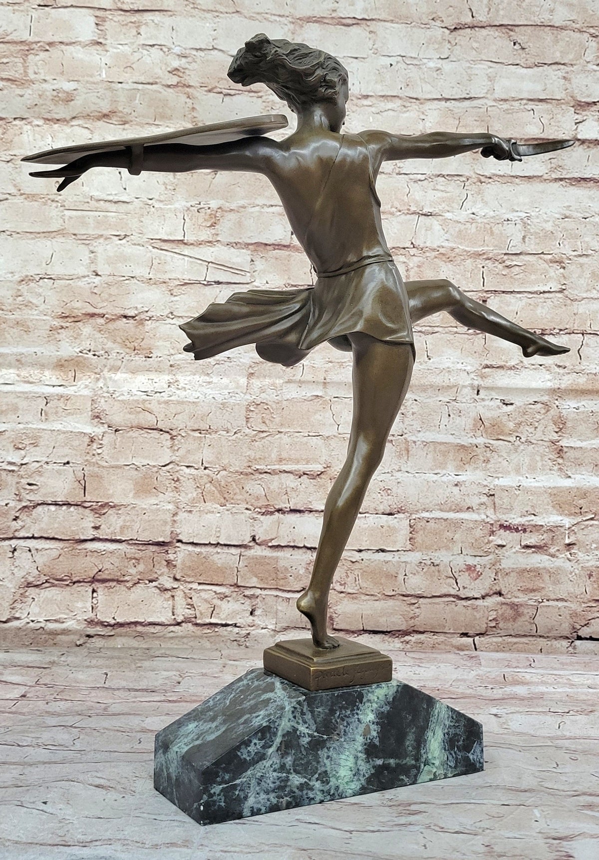 Signed Pierre Le Faguays Amazon Female Warrior Bronze Sculpture Hot Cast Figure