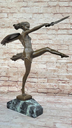 Signed Pierre Le Faguays Amazon Female Warrior Bronze Sculpture Hot Cast Figure