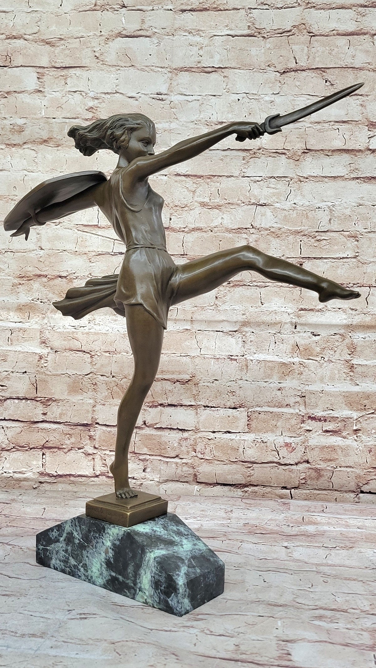 Signed Pierre Le Faguays Amazon Female Warrior Bronze Sculpture Hot Cast Figure