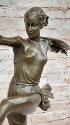 Signed Pierre Le Faguays Amazon Female Warrior Bronze Sculpture Hot Cast Figure