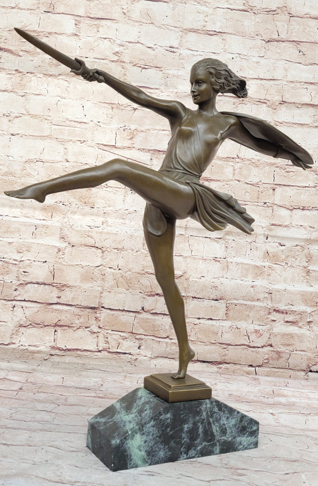Signed Pierre Le Faguays Amazon Female Warrior Bronze Sculpture Hot Cast Figure