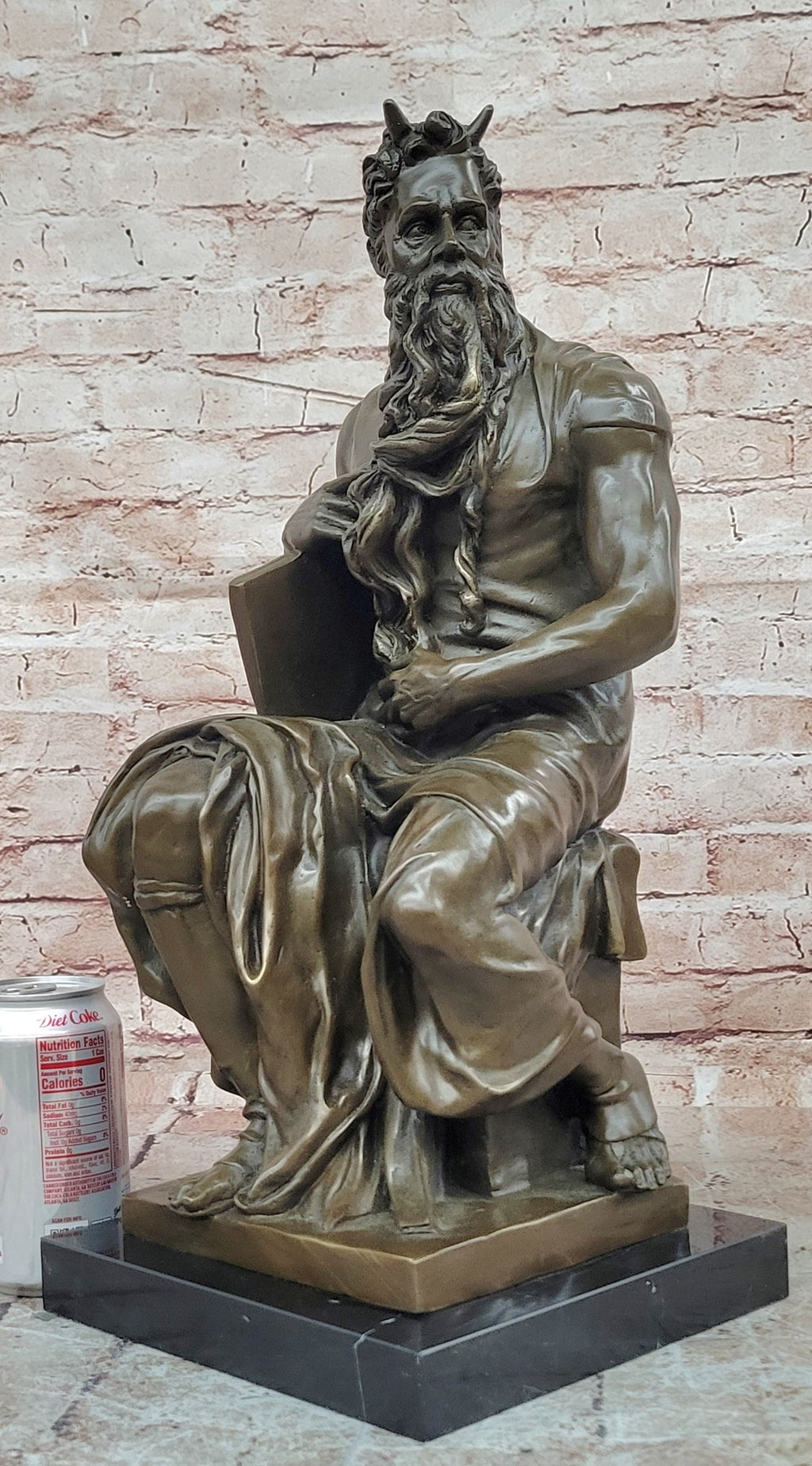Michelangelo's Moses Bronze Sculpture Seated Biblical Prophet Statue