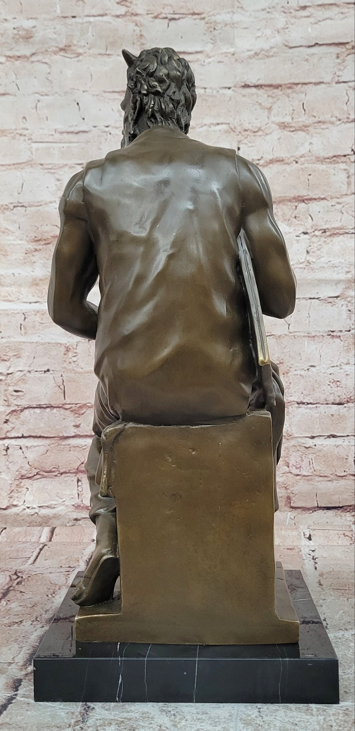 Michelangelo's Moses Bronze Sculpture Seated Biblical Prophet Statue