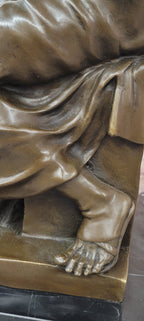 Michelangelo's Moses Bronze Sculpture Seated Biblical Prophet Statue
