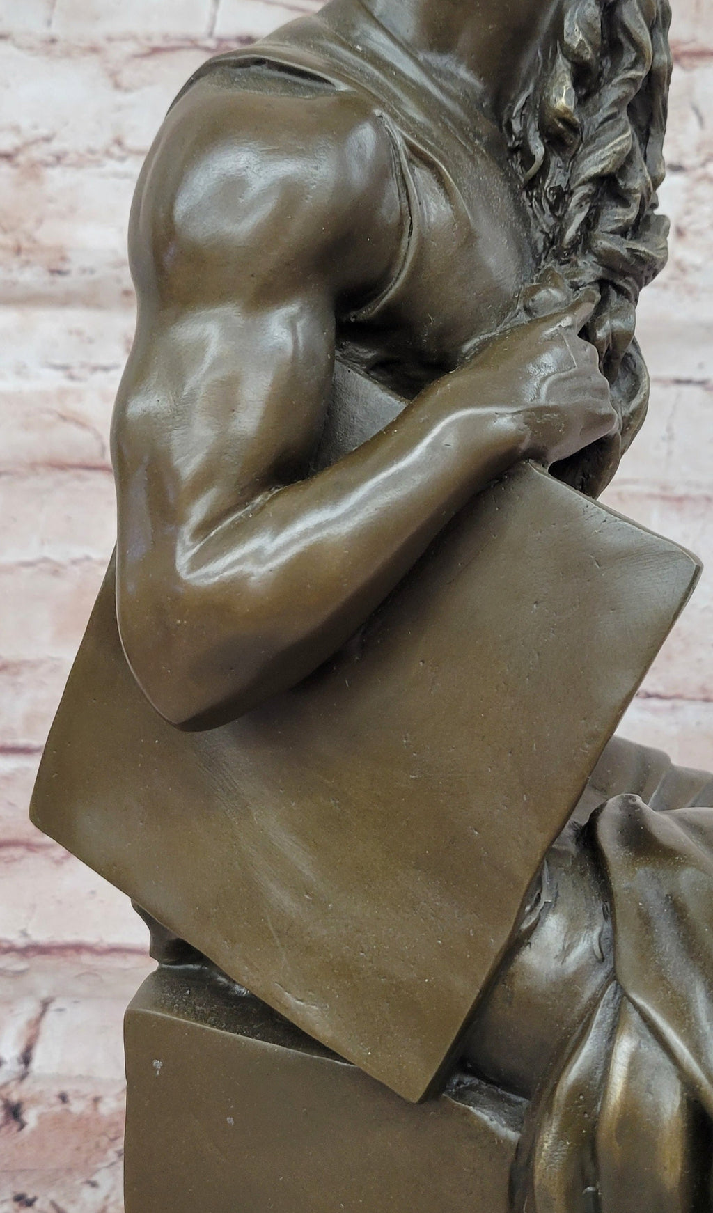 Michelangelo's Moses Bronze Sculpture Seated Biblical Prophet Statue