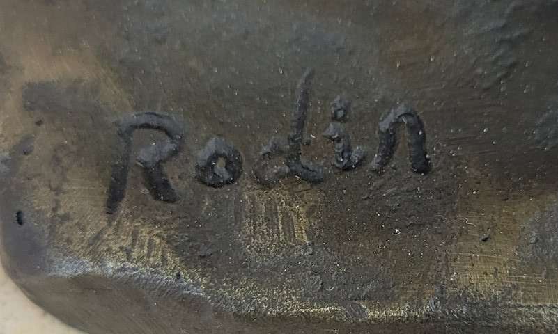 ADAM by Auguste Rodin (1880) Bronze Sculpture Statue Replica on Marble Base