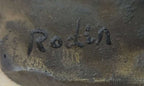 ADAM by Auguste Rodin (1880) Bronze Sculpture Statue Replica on Marble Base