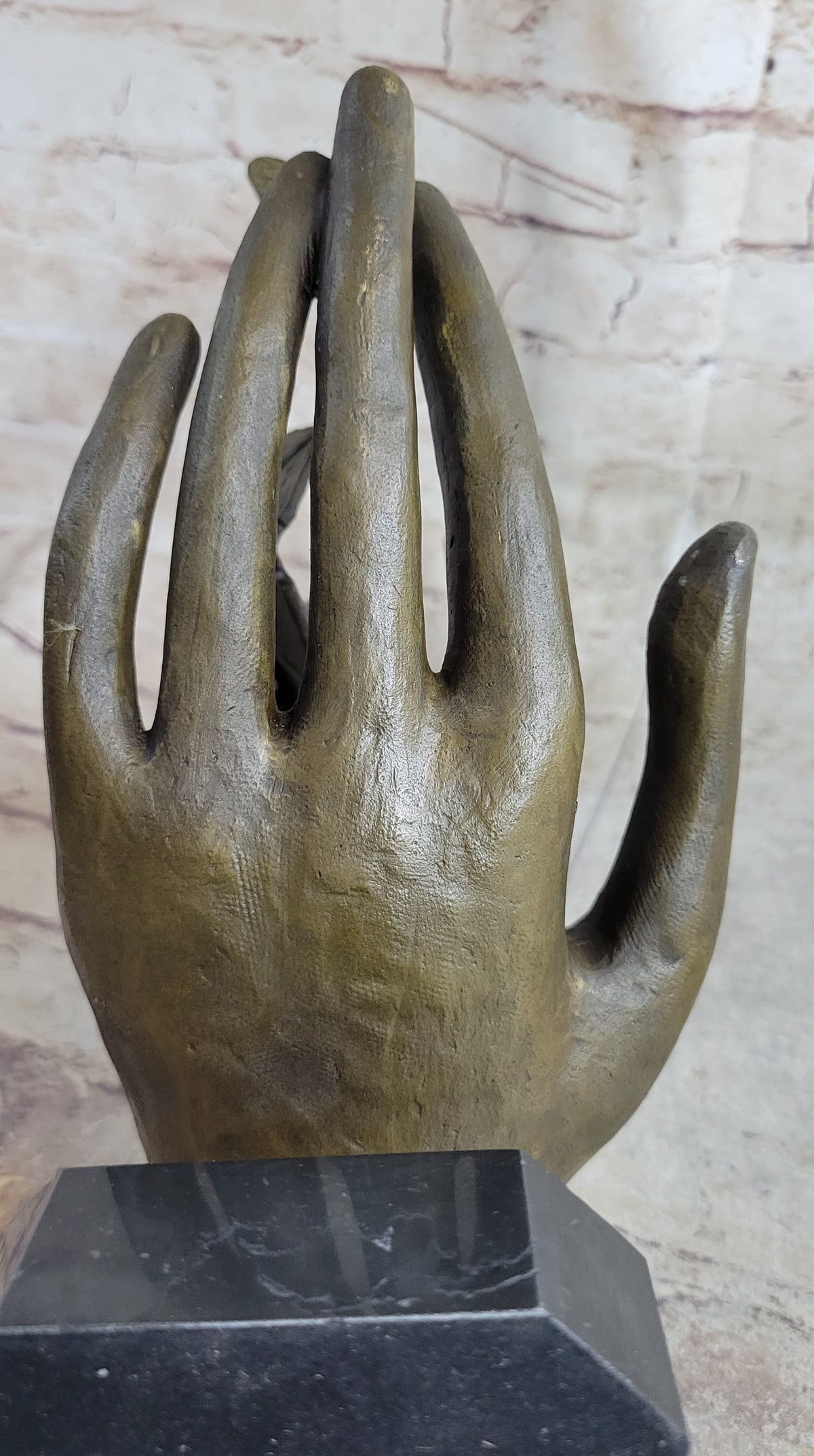 Butterflies in Hand Abstract Bronze Statue Sculpture Original Surreal Art 12" x 11"