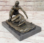 Erotic Couple Sexual Foreplay Bronze Sculpture Statue + Male Figurine 6" x 7"
