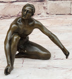 Erotic Couple Sexual Foreplay Bronze Sculpture Statue + Male Figurine 6" x 7"