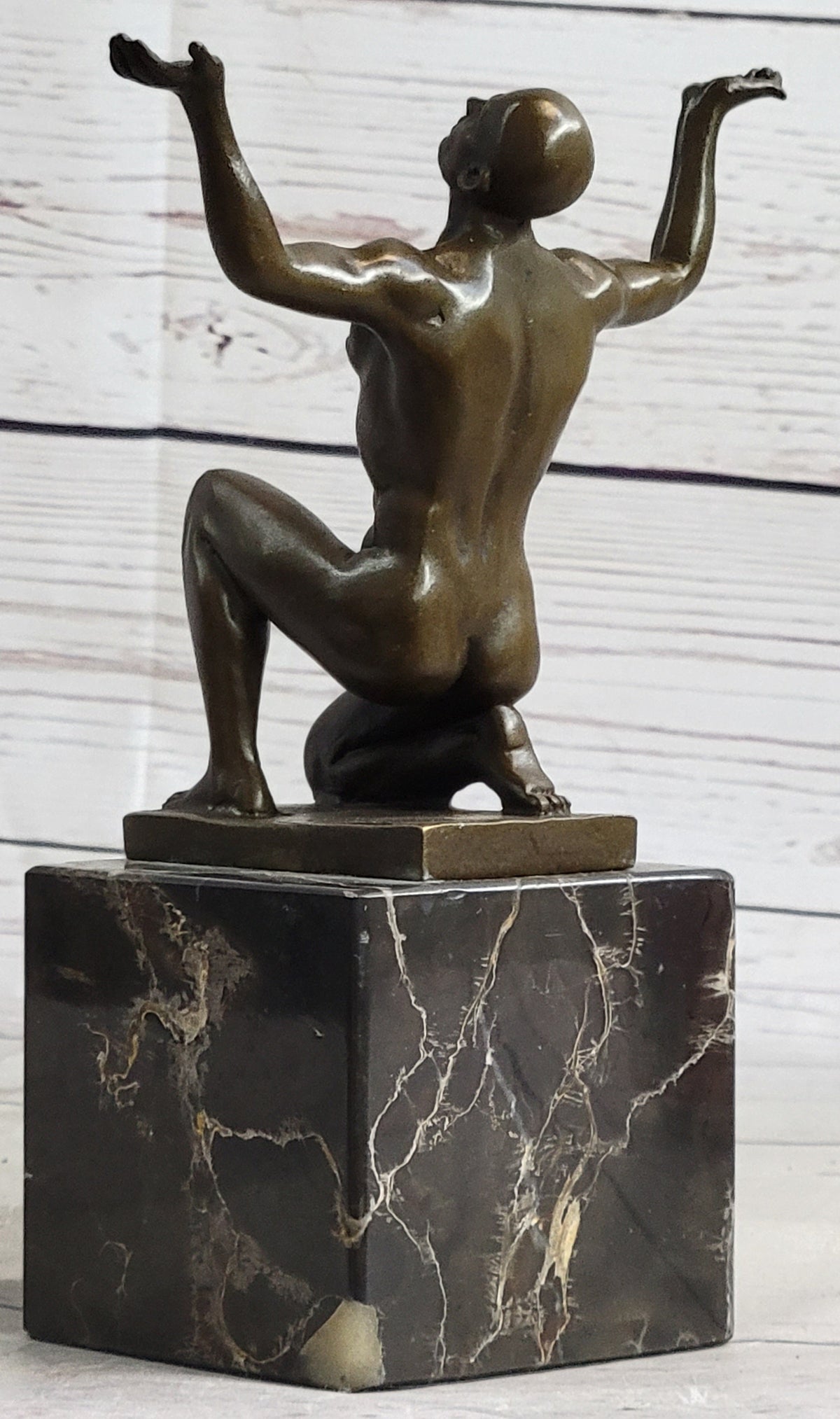 Abstract Modern Art Mid Century Nude Naked Male Athlete Bronze Sculpture Sale