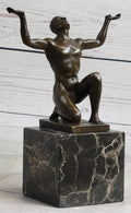 Abstract Modern Art Mid Century Nude Naked Male Athlete Bronze Sculpture Sale