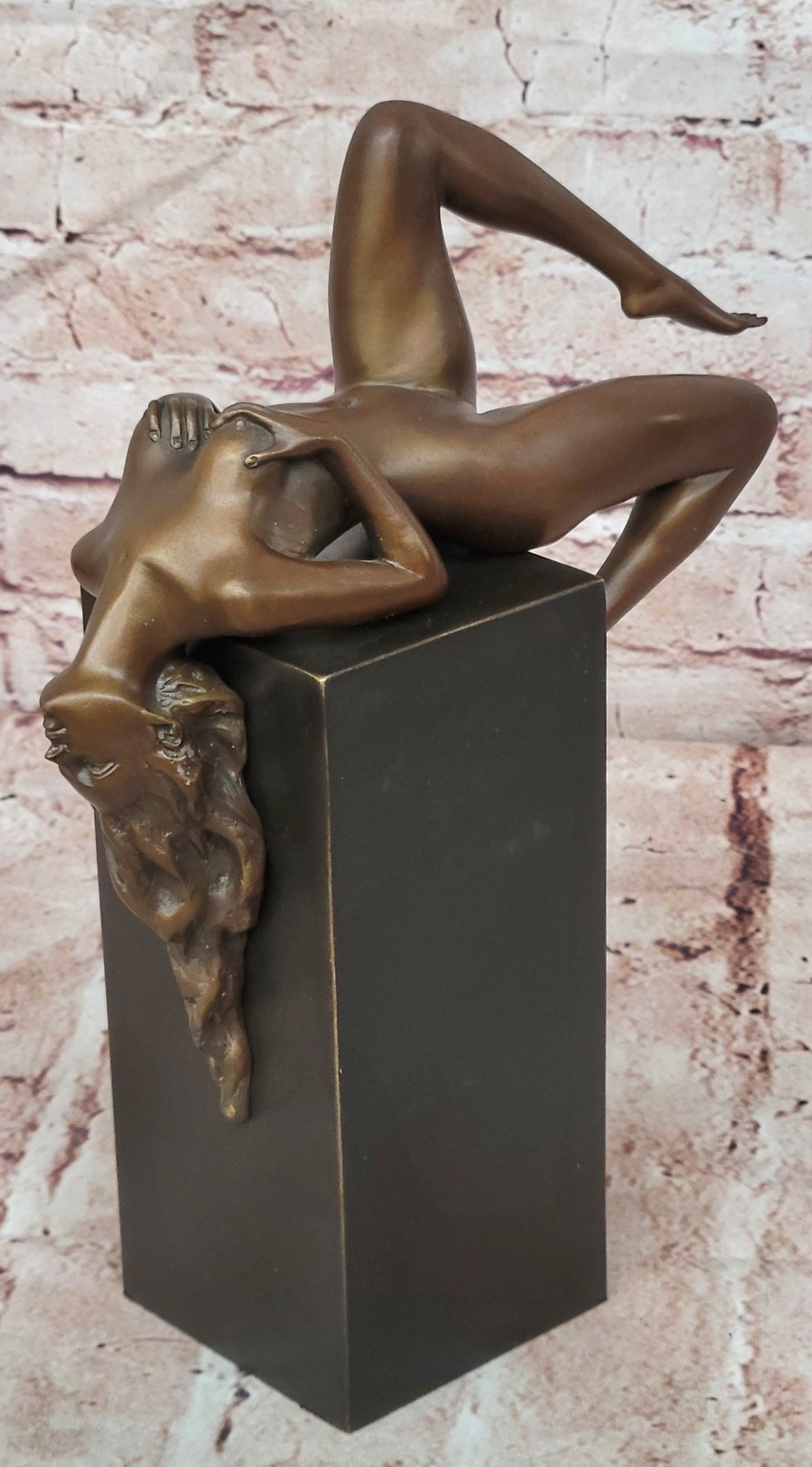 Abstract Bronze Reclining Nude Woman Statue Modern Art Sculpture