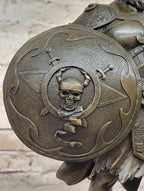 Fantasy Viking Warrior w/ Horned Helmet - Bronze Sculpture Statue Original Art by Kamiko