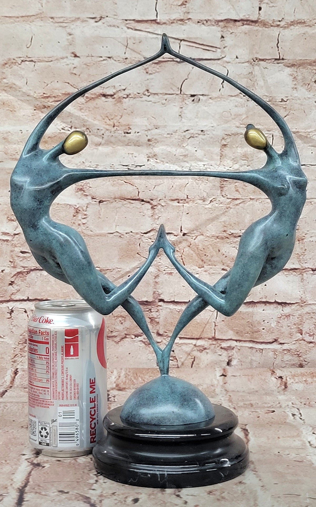 Modern Bronze Couple Statue Romantic Abstract Art Sculpture