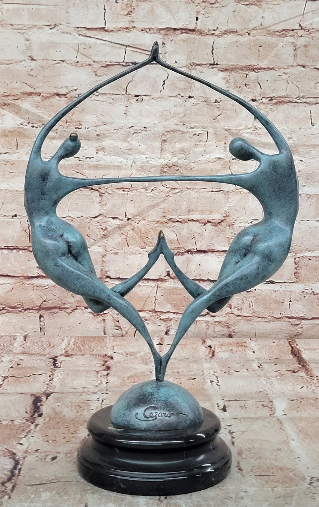 Modern Bronze Couple Statue Romantic Abstract Art Sculpture