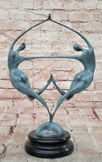 Modern Bronze Couple Statue Romantic Abstract Art Sculpture
