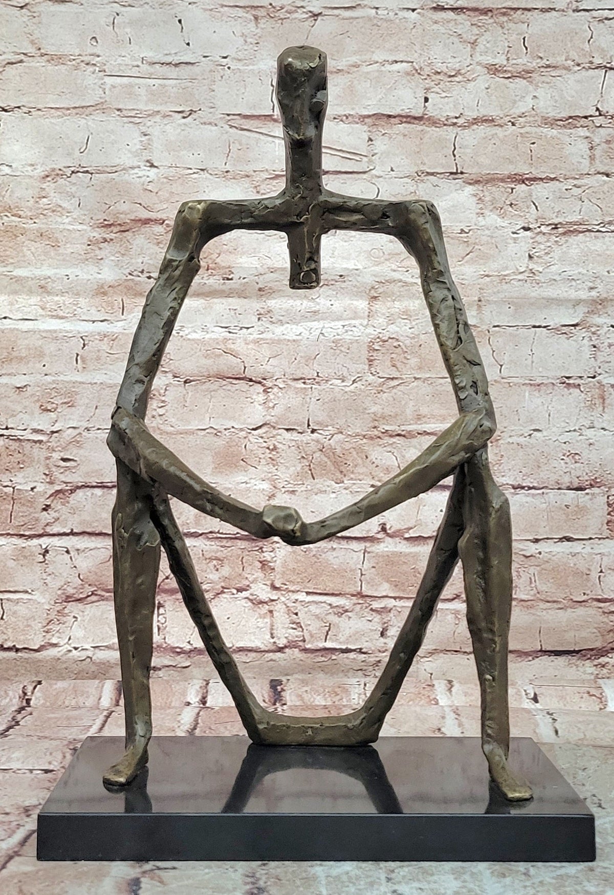 Bronze Abstract Figure Sculpture Modernist Human Art