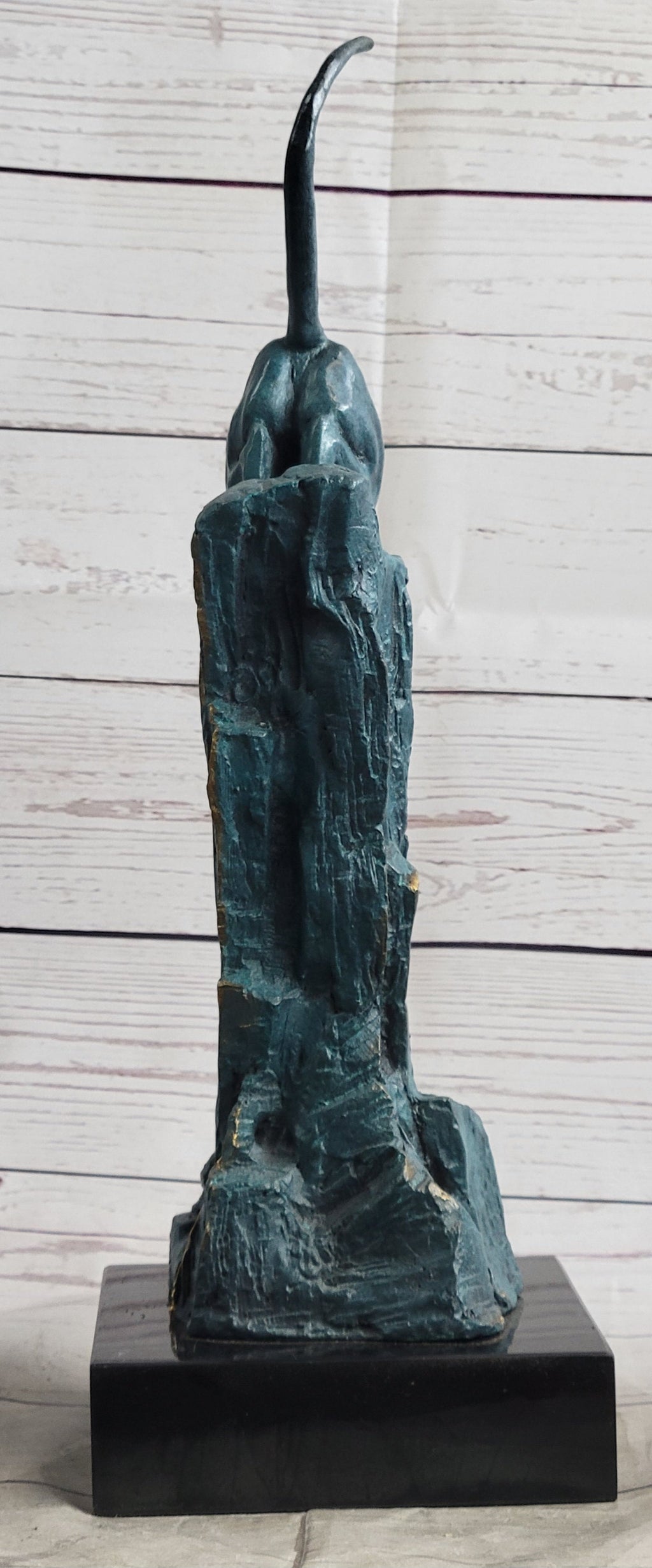 Handcrafted Bronze Statue of a Pouncing Cougar by Milo Wildlife Sculpture Figure