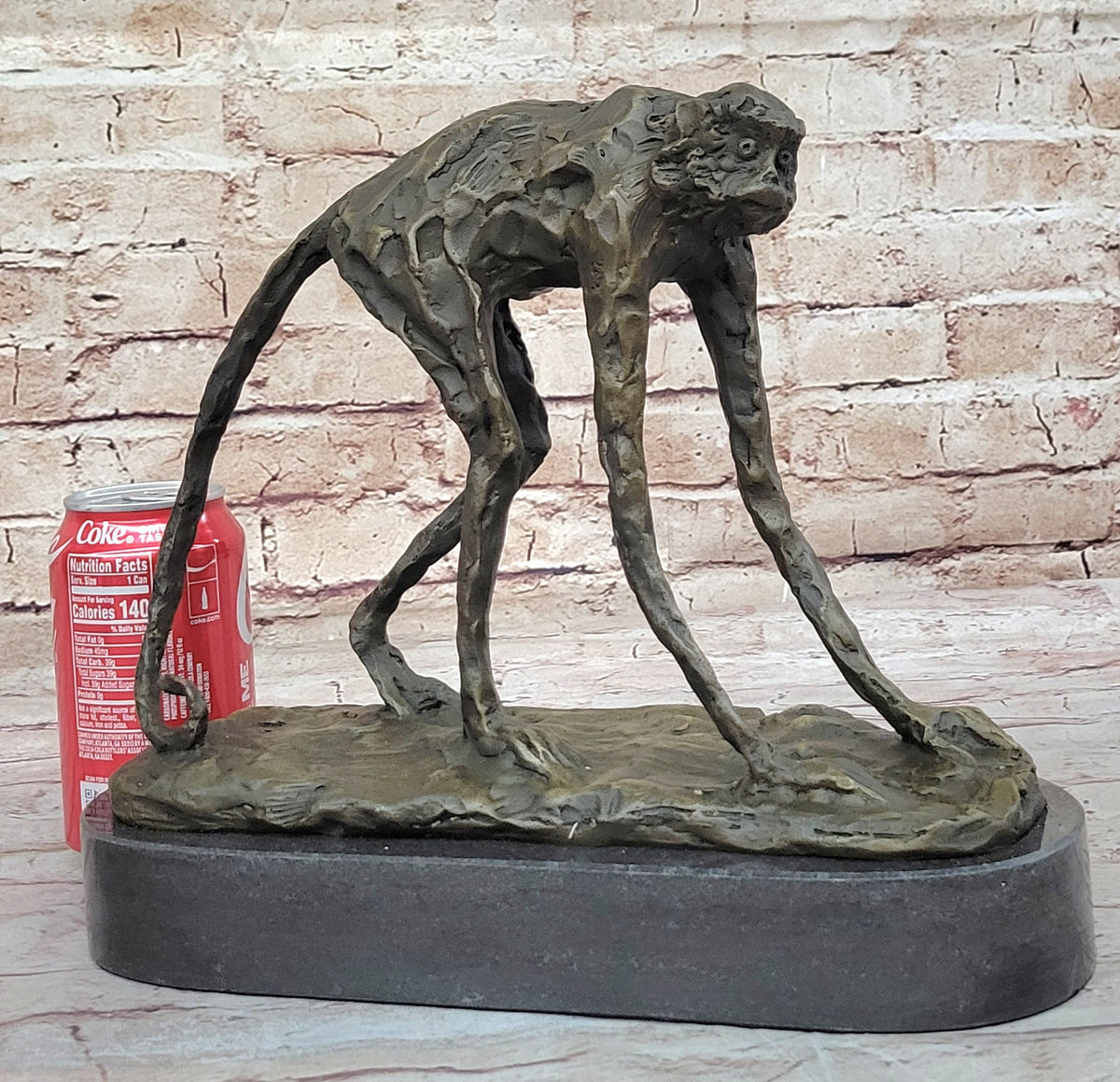 Abstract Modern Art Artwork Ape Monkey Animal Bronze Sculpture Marble Decor Sale
