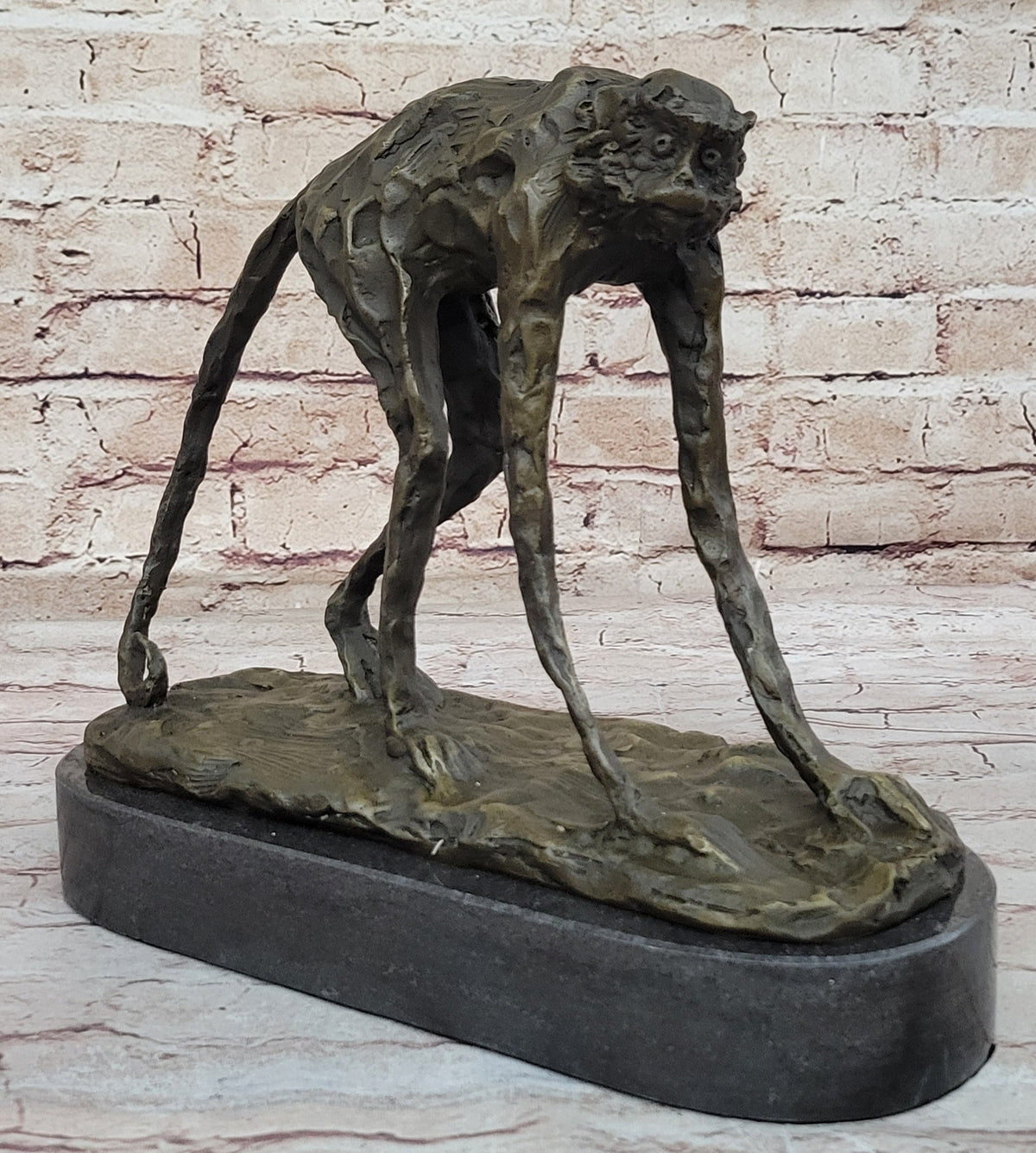 Abstract Modern Art Artwork Ape Monkey Animal Bronze Sculpture Marble Decor Sale