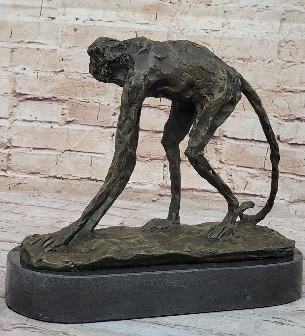 Abstract Modern Art Artwork Ape Monkey Animal Bronze Sculpture Marble Decor Sale