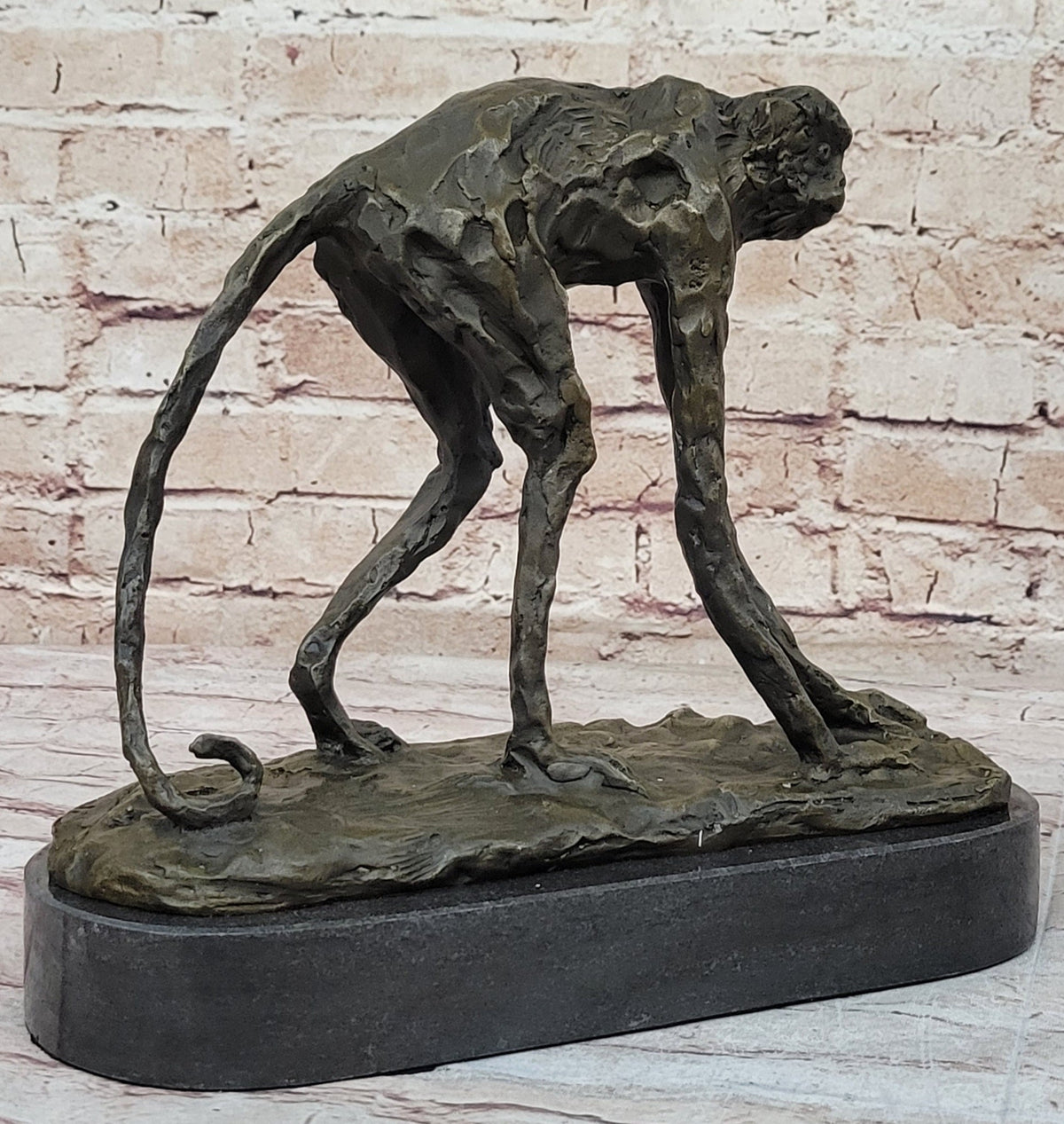 Abstract Modern Art Artwork Ape Monkey Animal Bronze Sculpture Marble Decor Sale