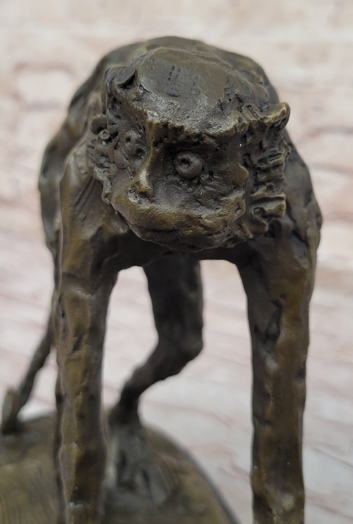 Abstract Modern Art Artwork Ape Monkey Animal Bronze Sculpture Marble Decor Sale