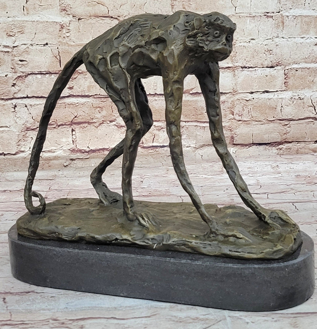 Abstract Modern Art Artwork Ape Monkey Animal Bronze Sculpture Marble Decor Sale