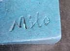 Modern Abstract Female Bronze Sculpture with Blue Patina Finish by Milo