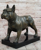 Bronze Bulldog Sculpture on Marble Base – Dog Lover Gift Decor
