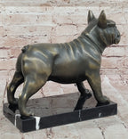 Bronze Bulldog Sculpture on Marble Base – Dog Lover Gift Decor