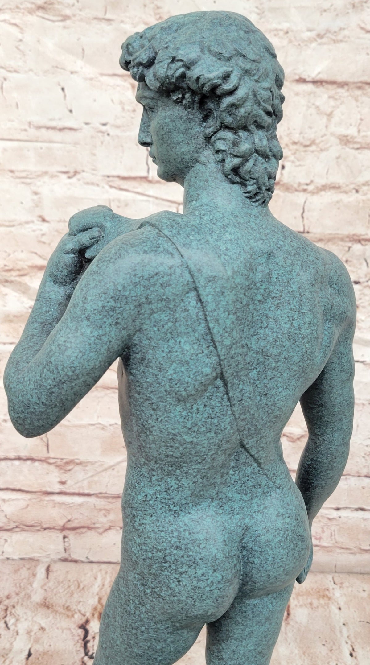 Michelangelo's David Bronze Sculpture Replica with Verdigris Patina