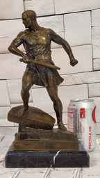 Roman Gladiator Bronze Statue Warrior Combat Sculpture