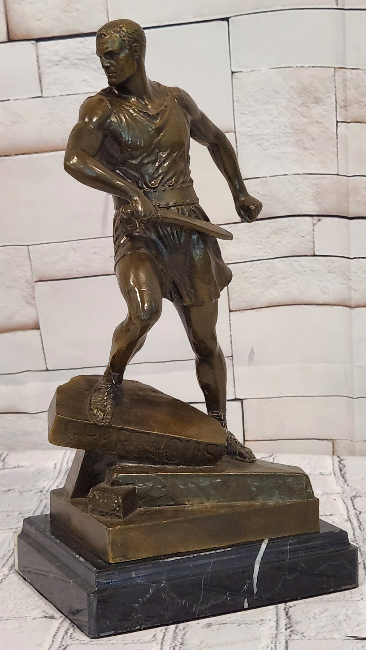 Roman Gladiator Bronze Statue Warrior Combat Sculpture