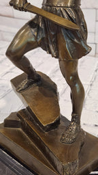 Roman Gladiator Bronze Statue Warrior Combat Sculpture
