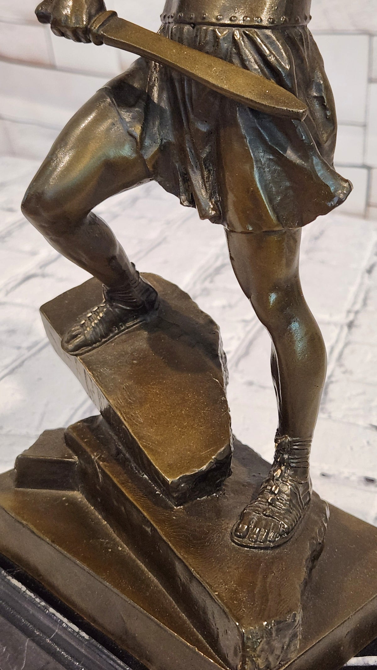 Roman Gladiator Bronze Statue Warrior Combat Sculpture