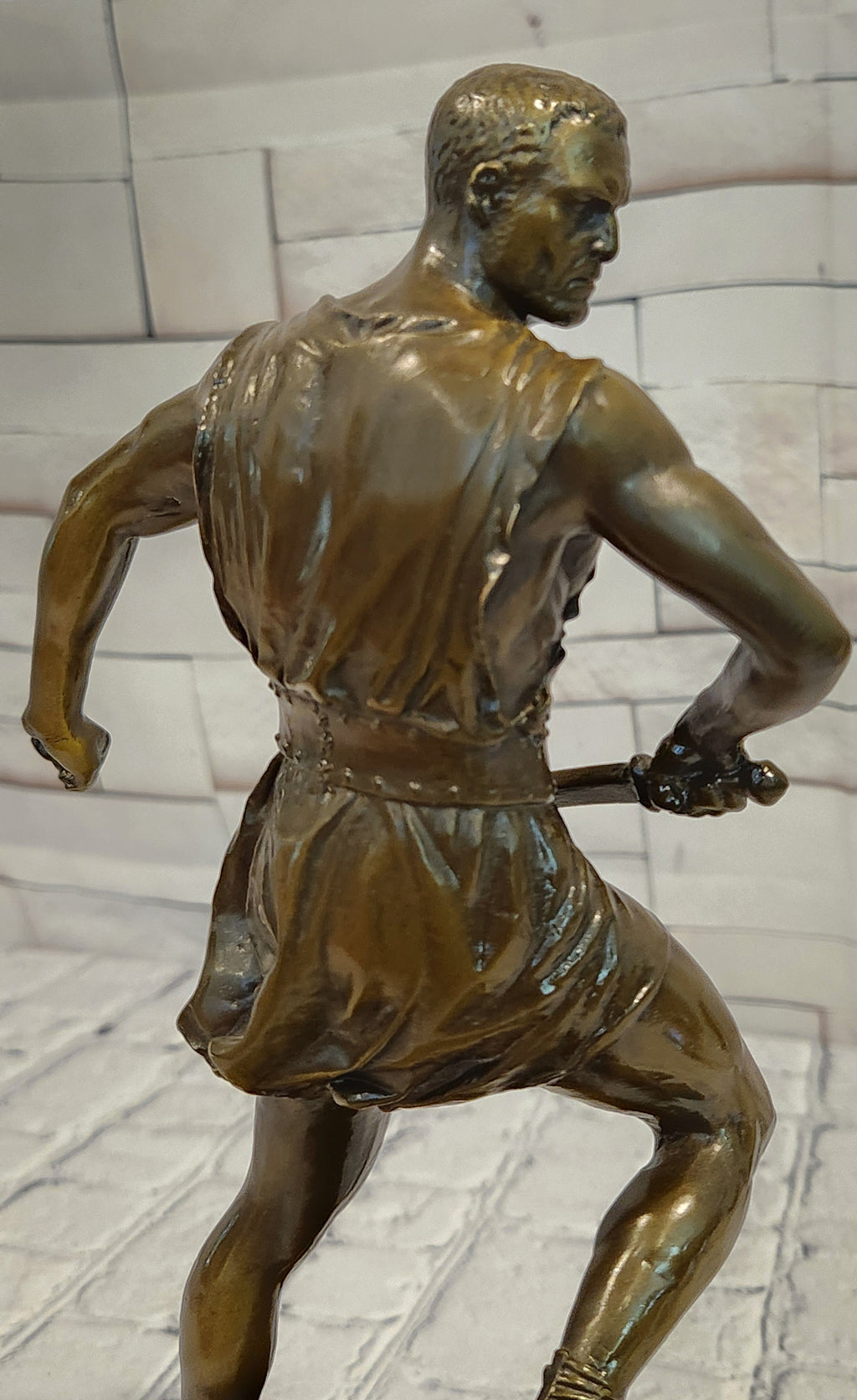 Roman Gladiator Bronze Statue Warrior Combat Sculpture