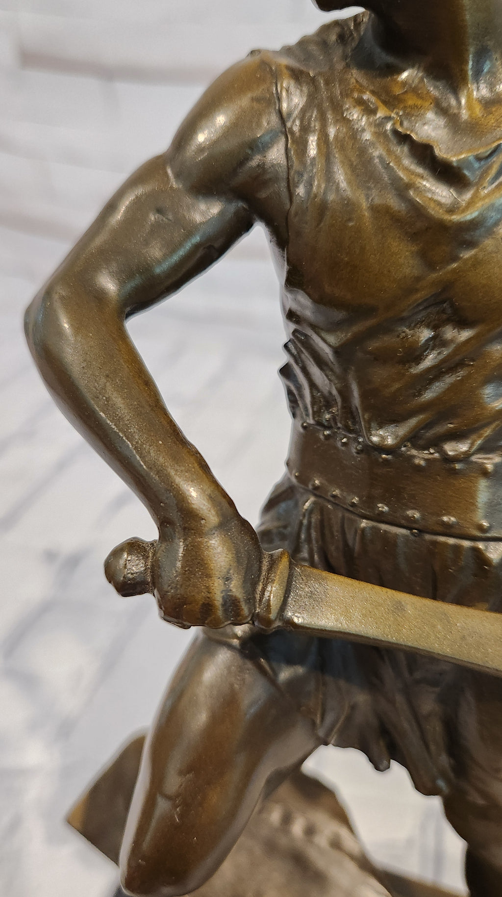 Roman Gladiator Bronze Statue Warrior Combat Sculpture
