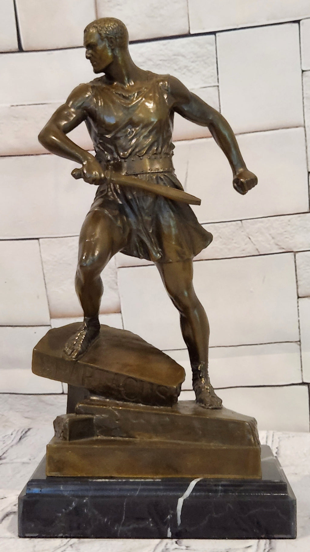 Roman Gladiator Bronze Statue Warrior Combat Sculpture
