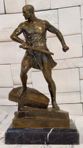 Roman Gladiator Bronze Statue Warrior Combat Sculpture