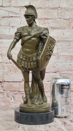 Bronze Roman Warrior Statue - Handcrafted Greek Soldier Sculpture Decor