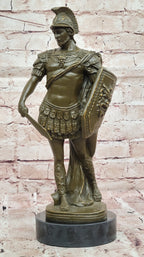 Bronze Roman Warrior Statue - Handcrafted Greek Soldier Sculpture Decor