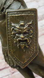 Bronze Roman Warrior Statue - Handcrafted Greek Soldier Sculpture Decor