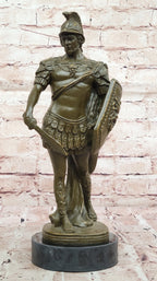 Bronze Roman Warrior Statue - Handcrafted Greek Soldier Sculpture Decor